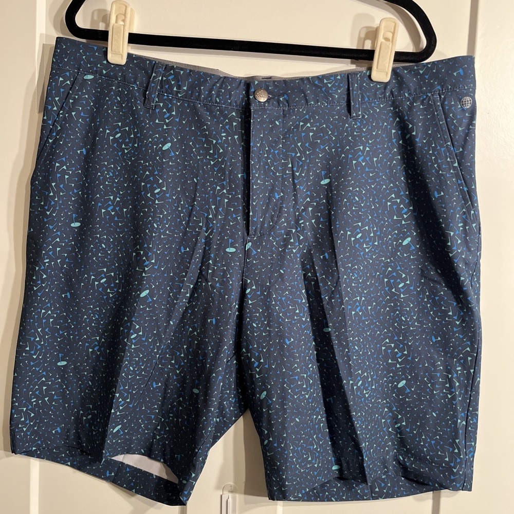 Adidas Ultimate 365 Flag Print Men’s Golf Shorts Size 38 Blue Green